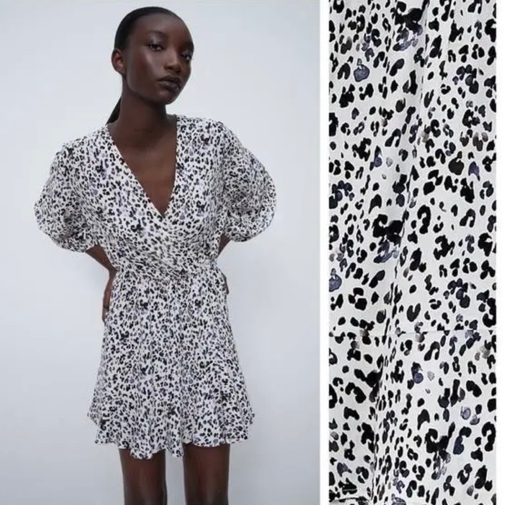 Zara white leopard dress